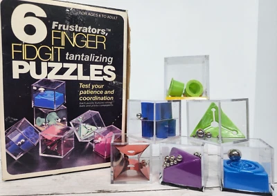 Fidgit Finger Puzzles, 6 Vintage 'Frustrators' by the HirschCo., Original Box - Image 1 of 4