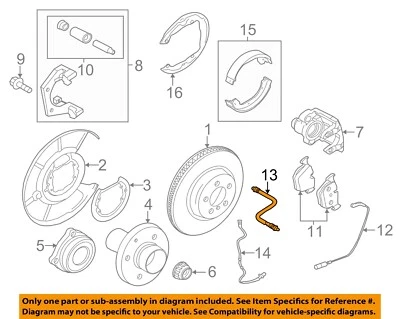 Componentes de freno de suspensión trasera BMW OEM 09-15 740i - manguera de freno 34326789263 Foto 1 de 2
