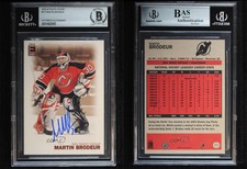 2003-04 Pacific Exhibit Martin Brodeur #177 BAS Certified BAS Encased Auto HOF