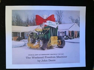 John Deere 110 anuncio/foto The Weekend Freedom Machine 8 1/2" x 11" + calcomanía    - Imagen 1 de 2