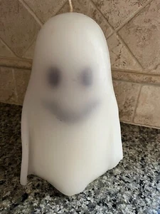 Pottery Barn Halloween Deko Happy Spooky weiß Geist Kerze unbeleuchtet - Bild 1 von 8