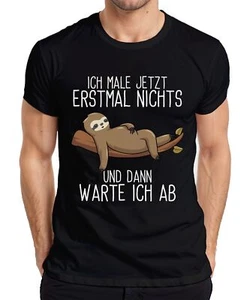 Ahora pinto nada perezoso dicho piel perezosa regalo camiseta hombre - Imagen 1 de 40