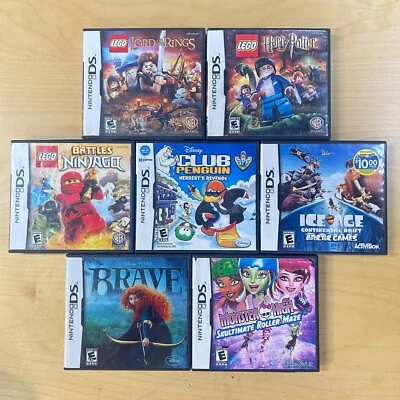 Lot of 7 Games LEGO, Club Penguin, Ice Age, Brave, Monster High (Nintendo DS) - Image 1 of 4