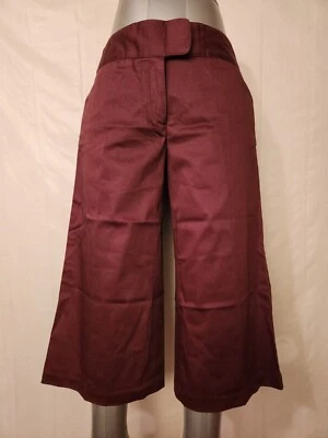 Pantalones cortos capri Studio M para mujer marrón oscuro pierna ancha talla mediana Foto 1 de 4