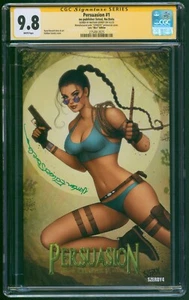 Bonito Cosplay Lara Croft CGC 9.8 SS Nathan Szerdy 4 Firmas Serie A Prueba de Artista - Imagen 1 de 1