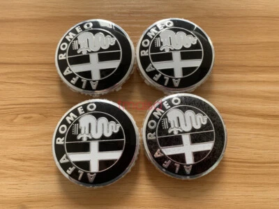 4x 60mm Alfa Romeo Alloy Wheel Centre Cap Black Set Decal Emblem Badge Logo - Image 1 of 4