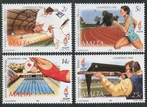 Malta 892-895, MNH. Mi 989-992. Olympics Atlanta-1996. Judo, Running, Swimming, - Picture 1 of 1