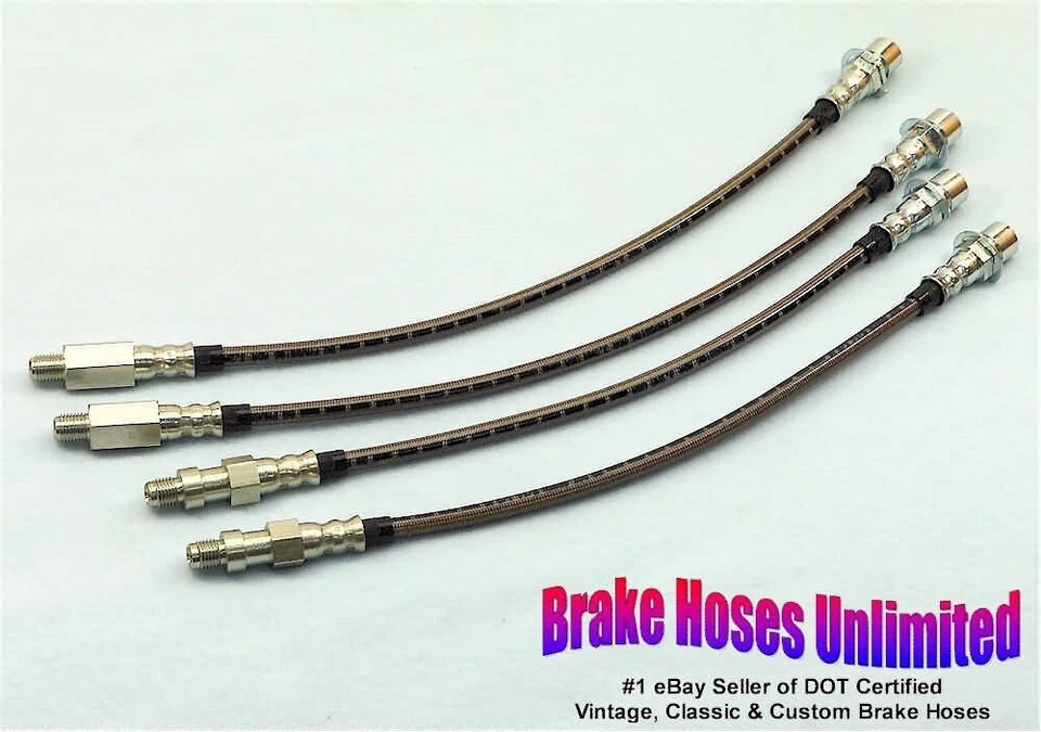 STAINLESS BRAKE HOSE SET Cadillac DeVille, 1961 1962 1963 1964 - Image 1 of 1