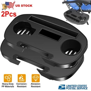 2Pcs Zero Gravity Lounge Chair Cup Holder Clip On Side Tray Utility Beverage Can - Picture 1 of 8