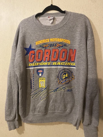 2005 Jeff Gordon Dupont Racing Nascar Crewneck Sweatshirt Grey Cover
