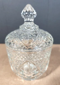 Antique Clear by Cristal D'arques - Durand  5 1/4" Sugar Bowl w/Lid - Picture 1 of 10