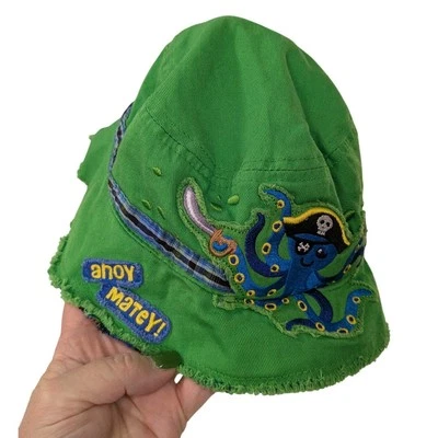 STEPHEN JOSEPH Niños Pequeños OS Sombrero Cubo Verde "Ahoy Matey" Pulpo Pirata $27 Foto 1 de 4
