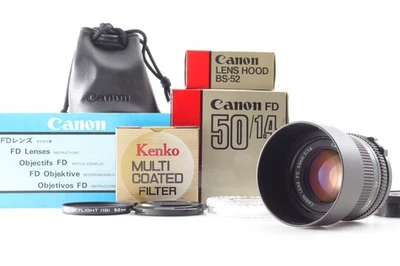 Hood & Filter Set [MINT In Box] Canon New FD NFD 50mm f/1.4 Standard Lens JAPAN - Image 1 of 4