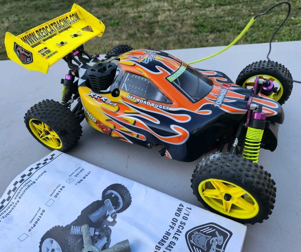 Vintage Redcat Racing R/C Nitro 1/10 Scale Gas Powered 4WD Off-Road Buggy!! - Image 1 of 4