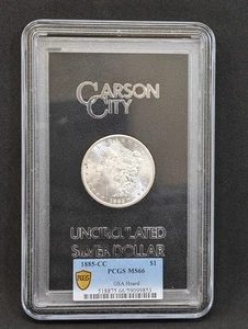 1885-CC GSA Morgan Silver Dollar PCGS MS66 MS 66 Carson City $1 Oversize Holder - Picture 1 of 14