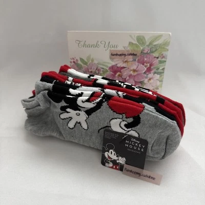 NEW Disney Mickey Mouse Womens 5 pairs Low Cut Socks sz 9-11 Shoe sz 4-10 - Image 1 of 4
