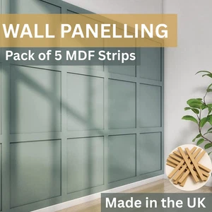 Kit de paneles de pared MDF estilo coctelera tiras de madera 6 mm 9 mm 12 mm - paquete de 5 - Imagen 1 de 4