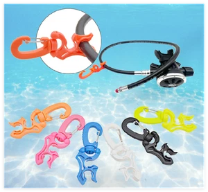 2 x Dive Backup Second Stage Quick Release Buckle Breathing Regulator Hose Clip - Picture 1 of 16