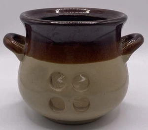 Ceramic Garlic Keeper Jug Style, In Good Condition 5" Tall Glazed Terracotta - Picture 1 of 4