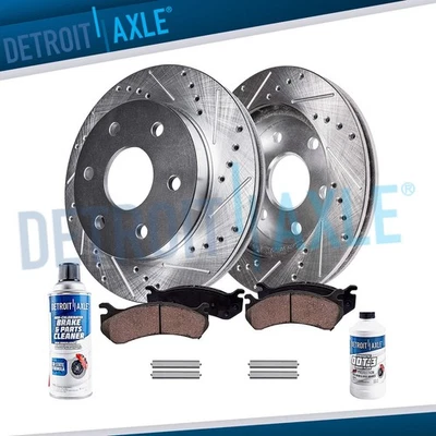 Pastillas de freno rotores traseros perforados de 13,69" para Ford F-150 2004-2009 Lincoln Mark LT Foto 1 de 4