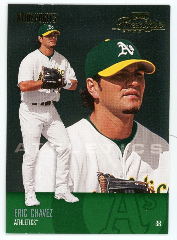 Playoff Prestige 2003 Eric Chavez Xtra Points verde #61 #/150 atletismo Foto 1 de 1