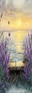LAVENDER FLOWERSBY THE SEA ,CATS,DOG,BUTTERFLIES,FAIRIES-BOOKMARKS-WITH TASSEL - Imagen 1 de 1