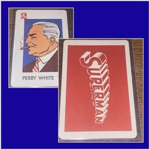 VINTAGE 1966 IDEAL SUPERMAN 🎥 PERRY WHITE CARD GAME PLAYING CARD ROOKIE RARE - Picture 1 of 3