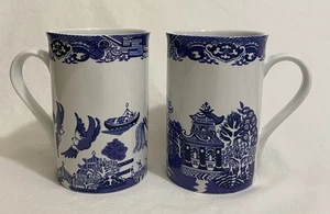 Royal Cuthbertson Blue Willow Pattern Coffee Mug/Cup White & Blue 4.75” VINTAGE - Picture 1 of 12