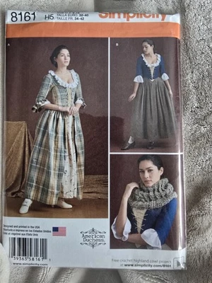 18th Century Outlander Stomacher Gown Petticoat Costume Sewing Pattern 6-14 New - Image 1 of 2