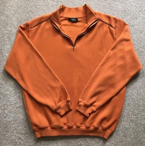 Suéter informal naranja grande St Croix 1/4 cremallera para hombre EE. UU. - Imagen 1 de 9