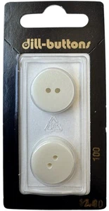 Buttons Ivory Round Flat 2-Hole 2-Pack 11/16" 18 MM Vintage Dill No. 100 Germany - Picture 1 of 6