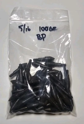 (50)  100Gr.  5/16" Diameter Bullet Point Arrow Tips  Saunders USA MADE  - Image 1 of 2