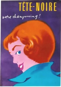 Original vintage poster SCHWARZKOPF / TETE NOIRE HAIR SHAMPOO 1949 - Picture 1 of 1