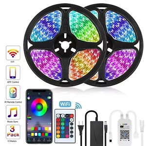12V LED Lights Strip RGB 5050 2835 5M 10M Diode Tape with WiFi Remote LED Light - Picture 1 of 6