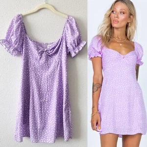 Mini Vestido Princesa Polly Freyah Para Mujer Talla 4 Lavanda Floral Mangas Abullonadas - Imagen 1 de 12