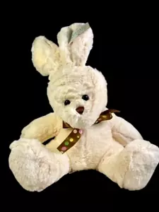 American Greetings NIBBLES Hase Kaninchen elfenbeinfarben 13 Zoll Plüsch braun gepunktet Schleife neu - Bild 1 von 12