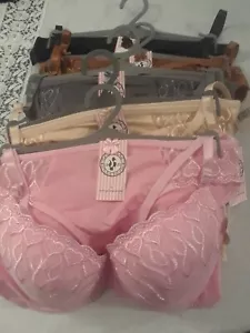 New womens lacey SEXY PUSH- UP BRA and PANTIES SETS...BY PARIS PINK - Picture 1 of 6