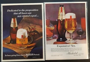 1964 1969 (2) First Class Michelob Vintage Original Ad Print Art Beer BA10 - Picture 1 of 3
