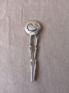 Vintage Hopi Quail Silver Overlay Sterling Silver 925 Hair Pin - Picture 1 of 14