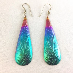  Titanium Rainbow Earrings Large, #t027 One Left - Picture 1 of 4