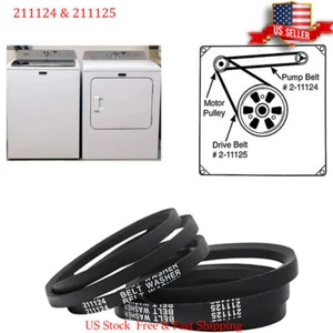 12112425 Belts for Vintage Maytag Washing Machine 2-11124 2-11125 - Picture 1 of 4