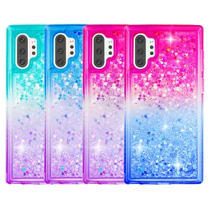 For Samsung Note 10 10 Plus 5G Bling Sparkly Flowing Liquid Floating Cover - Picture 1 of 22
