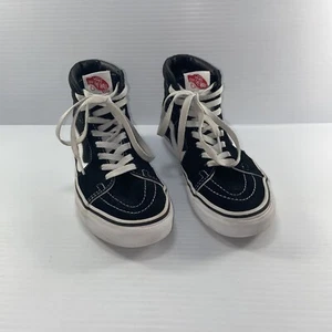 Vans Off The Wall Hi Top Size 4.5 Mens 6 Womens Suede Canvas Skate Shoes Black - Picture 1 of 6