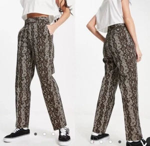 Pantaloni cachi Dickies Camden marroni stampa serpente gamba dritta nuovi con etichetta taglia 10 - Foto 1 di 16