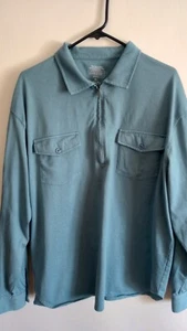 Pendleton Spinnaker Shirt XLARGE Light Teal Distressed Pullover w/1/4 Zip Cotton - Picture 1 of 8