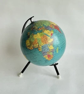 Ancien globe terrestre cartes Taride 1965 pied tripode design - Foto 1 di 18