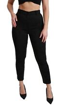 Dolce&Gabbana Women Black Pants 100 Polyester Skinny High Waist Trousers IT 40