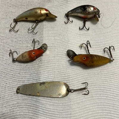 Lot Vintage 3 Hook Underwater Fish Hooks Lures Set 5 - Image 1 of 4