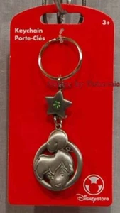 TINKERBELL PIXIE FACE KEYRING SILVER METAL KEYCHAIN - Picture 1 of 1