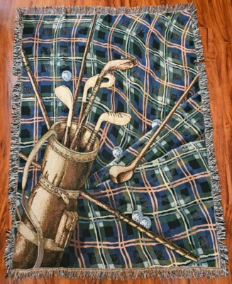 Cobertor tecido tapeçaria temático de golfe presente dia dos pais 71 x 51 - Imagem 1 de 4